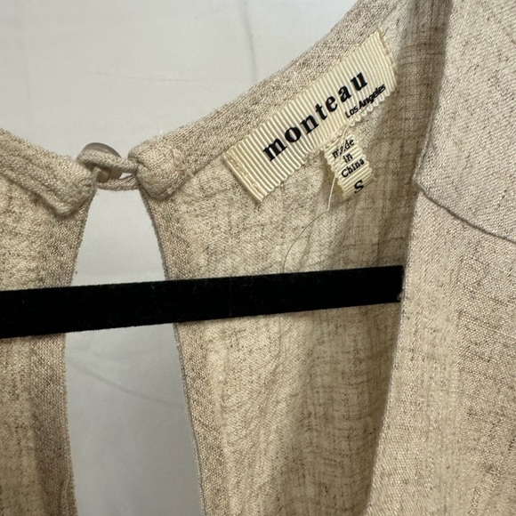 BNWOT Beige Linen Type Fabric Jumpsuit - Picture 3 of 3